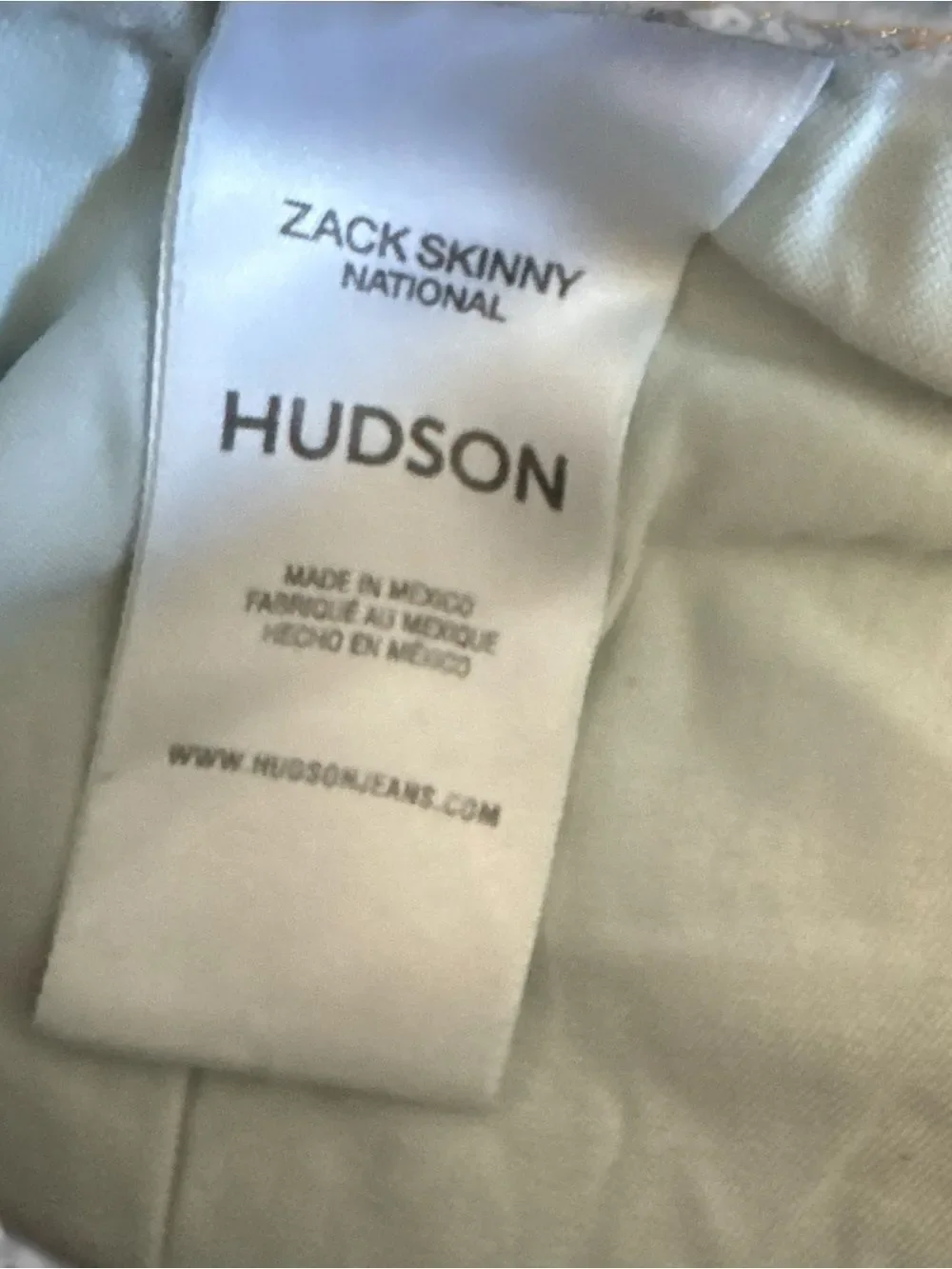 Hudson Jeans Zack Refined Vintage Skinny National Wash Size 32 x 34 NWT